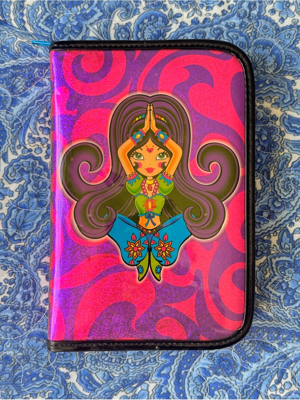 Vtg Y2K Lisa Frank Mini Binder Planner zip up Genie Hippie Girl School organizer
